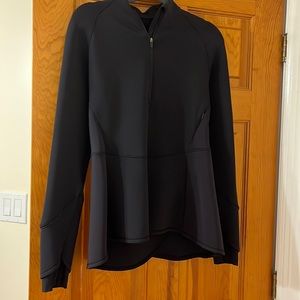 Lululemon peplum black half zip size 10
